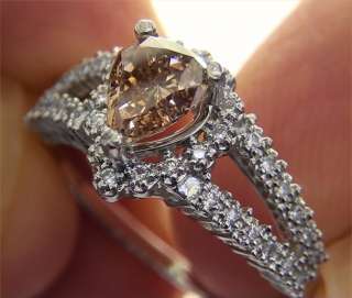 Estate 1.62 ct Natural VS1 Fancy Cognac Diamond Engagement Wedding 