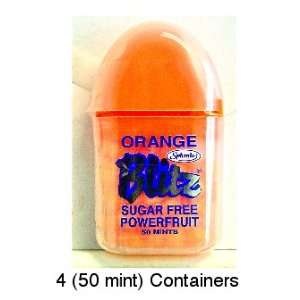  Blitz Orange Sugar Free Powerfruit Mints (4 Containers of 50 mints 