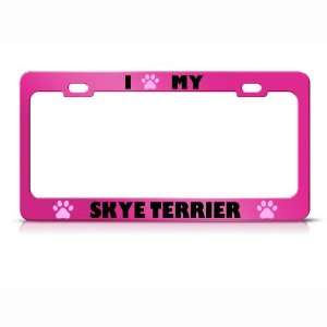  Skye Terrier Paw Love Pet Dog Metal license plate frame 