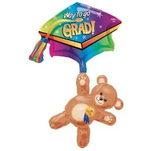  Graduation Balloons Floating Bear & Grad Cap Multi: Toys 