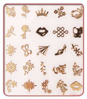 Nailart Sticker Tattoo Rose Drachen Krone Blumen gold  