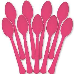   Pink Premium Quality Plastic Spoons   48 Count: Health & Personal Care