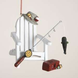  Club Pack of 12 White Fishing Chair with Rod and Hat 