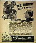 1949 Roadmaster Americas Finer Bicycles, Bike Print AD
