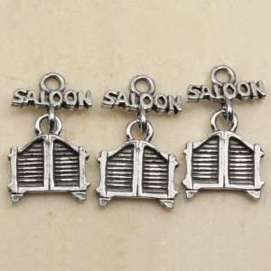  SALOON DOORS Linked Pewter Charms Lot of 3