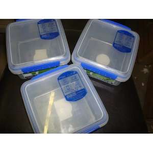  Klip It Square Lunch food Storage Containers, Set of 3 