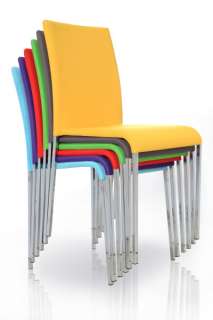 Design Stuhl Stapelstuhl Choice Bezug lila chrom Stühle 
