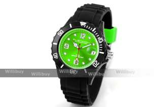    Style XXL Armbanduhr/Uhr Quarz Silikon Watch/Schwarz+Colorful  