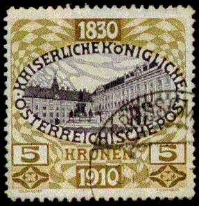 AUSTRIA #143 5k, used, scarce stamp, Scott $240.00  