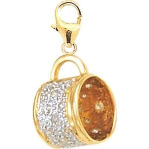  14K Yellow Gold Diamond Cup Charm DivaDiamonds Jewelry