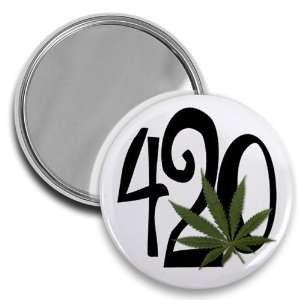 420 HEMP Marijuana Pot Leaf Joint 2.25 inch Pocket Mirror 