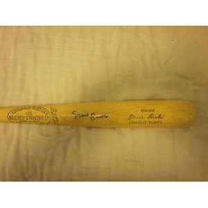 Signed Ernie Banks Baseball Bat   Louisville Slugger Game Model B & E 