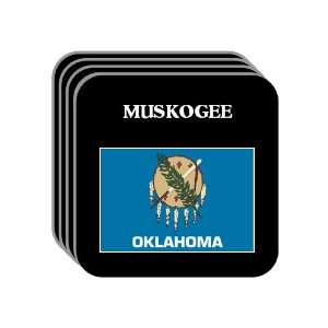  US State Flag   MUSKOGEE, Oklahoma (OK) Set of 4 Mini 