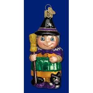  Old World Christmas Halloween Witch with Cat Ornament 