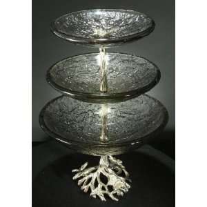   101 MS3 000 Monarch 3 Tier Serving Bowls Crystal: Kitchen & Dining