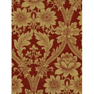   with Pattern Red and Gold Wallpaper in Classic Silks