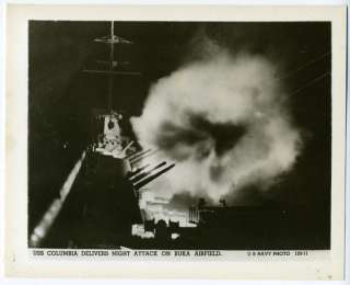 Navy Photo~ USS Columbia Delivers Night Attack on Buka Airfield 