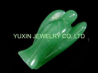 YNA194 Green aventurine carved angel with wing figurine  