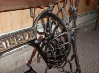 Antique Singer Sewing Machine Treadle 1890 Oak Cabinet Working  