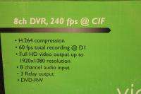 GVI Security AR 6080 Samsung 8 channel H.264 HDMI HD DVR DVD RW D1 