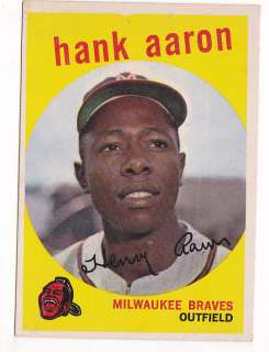   Topps #380 Hank Aaron   Milwaukee Braves, Near Mint Condition!  