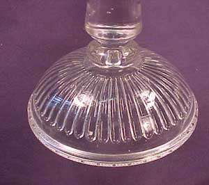 Good Luck or Horseshoe Pattern Glass Cake Stand  