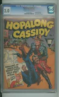 HOPALONG CASSIDY #1 cgc 2.0 Fawcett FEB 1943 SCARCE ISSUE  