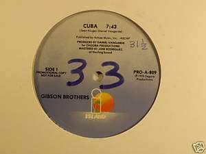gibson brothers 12 cuba dj promo island pro a 809 1978  