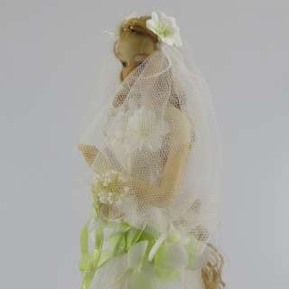Bride Wedding Gown Bridal Doll Figurine Stand NIB 12H  