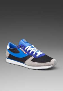 DIESEL Great Era Pass On Sneaker in Black/Strong Blue/Paloma at 
