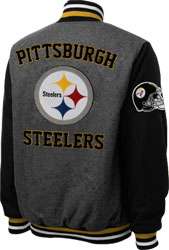 Pittsburgh Steelers Grey Wool Varsity Jacket 