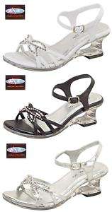 Girls Lucky Top #52 White Black Silver Dress Shoes 9 4  