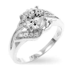 Eleganter luxuriöser Ring mit Zirkonia Diamanten, Verlobungsring 