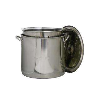   Stainless SteelBoiling Pot with Lid and Punched Stainless Steel Basket