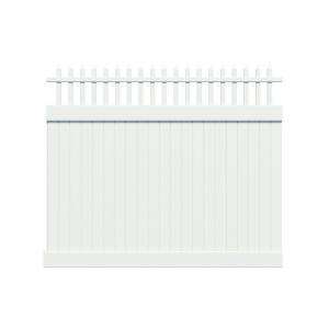 Big Ben 6 ft. x 7 ft. Wide White Vinyl Privacy Fence Panel 