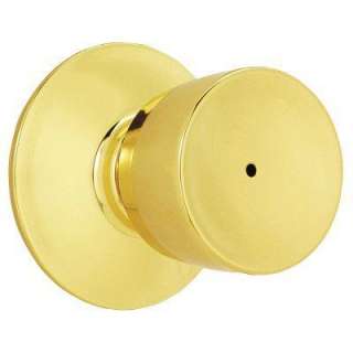 Schlage Bell Bright Brass Bed and Bath Knob F40 BEL 605 at The Home 