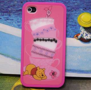 Rabbit bloom Winnie The Pooh Hard Case Cover For iPhone 4 4G 4S  
