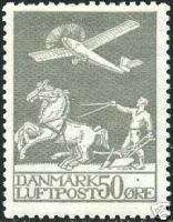DENMARK C4 Mint Lightly Hinged 50o Light Gray Airmail from 1929  