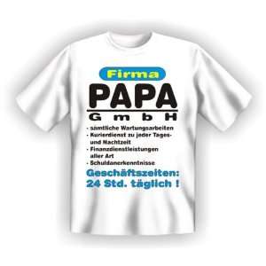 Sprüche Fun Vater T Shirt : Firma Papa GmbH L,Weiß: .de: Sport 