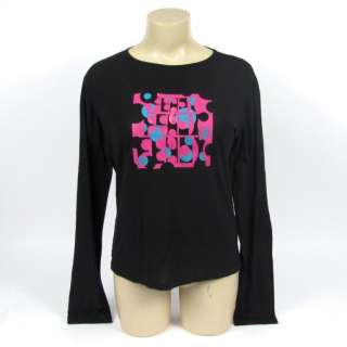 Fendi Black Long Sleeve T Shirt Top Print Modal/Wool 46  
