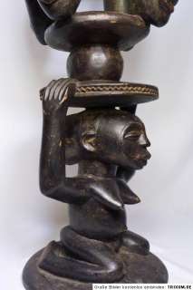 1275 Luba Figur Trommel Holz 4 Gesichter Kongo Afrika  