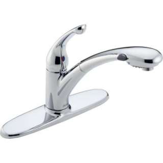 DeltaSignature Single Handle Pull Out Sprayer Kitchen Faucet in Chrome