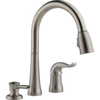   Faucet in Stainless Featuring MagnaTite Docking with Soap Dispenser