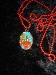 St. Barbara Hand Painted Saints Medal necklace with ball chain  