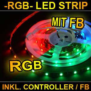 SET: RGB LED STRIP LEISTE MIT FB 1 5 METER / MEHRFARBIG  