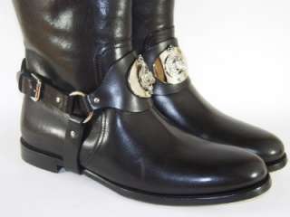 RALPH LAUREN STELLA Black Leather Knee Boot Shoe 6 NIB  