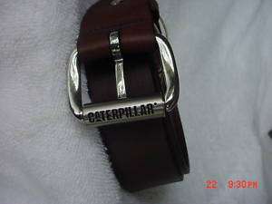   Leather Belt Licensed Caterpillar Logo Mens XL 42 44 Inch Waist NEW