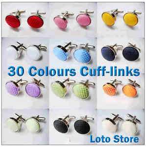 New One Pair Stainless Steel Cufflinks 28 Colours  