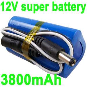 Portable 12V 3800mAh Li ion Rechargeable Battery Pack  