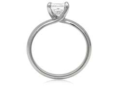 1CT Princess Solitaire Platinum Wedding Ring E VS1 GIA  